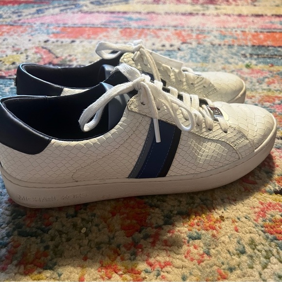 MICHAEL MICHAEL KORS Irving Stripe Snake-Embossed Leather Sneaker size 10 - Picture 4 of 8